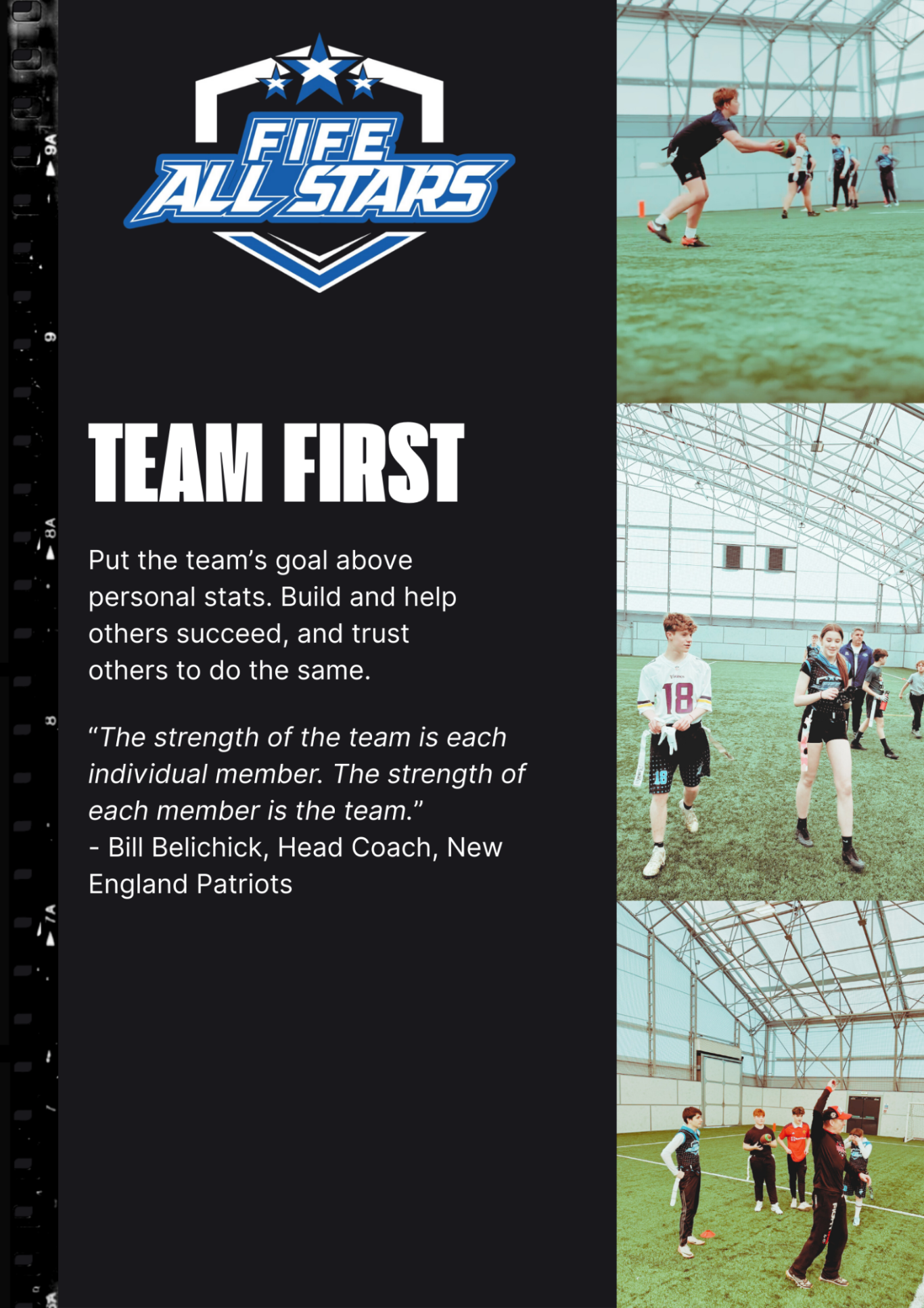 Fife All Stars logo, stating Team First.