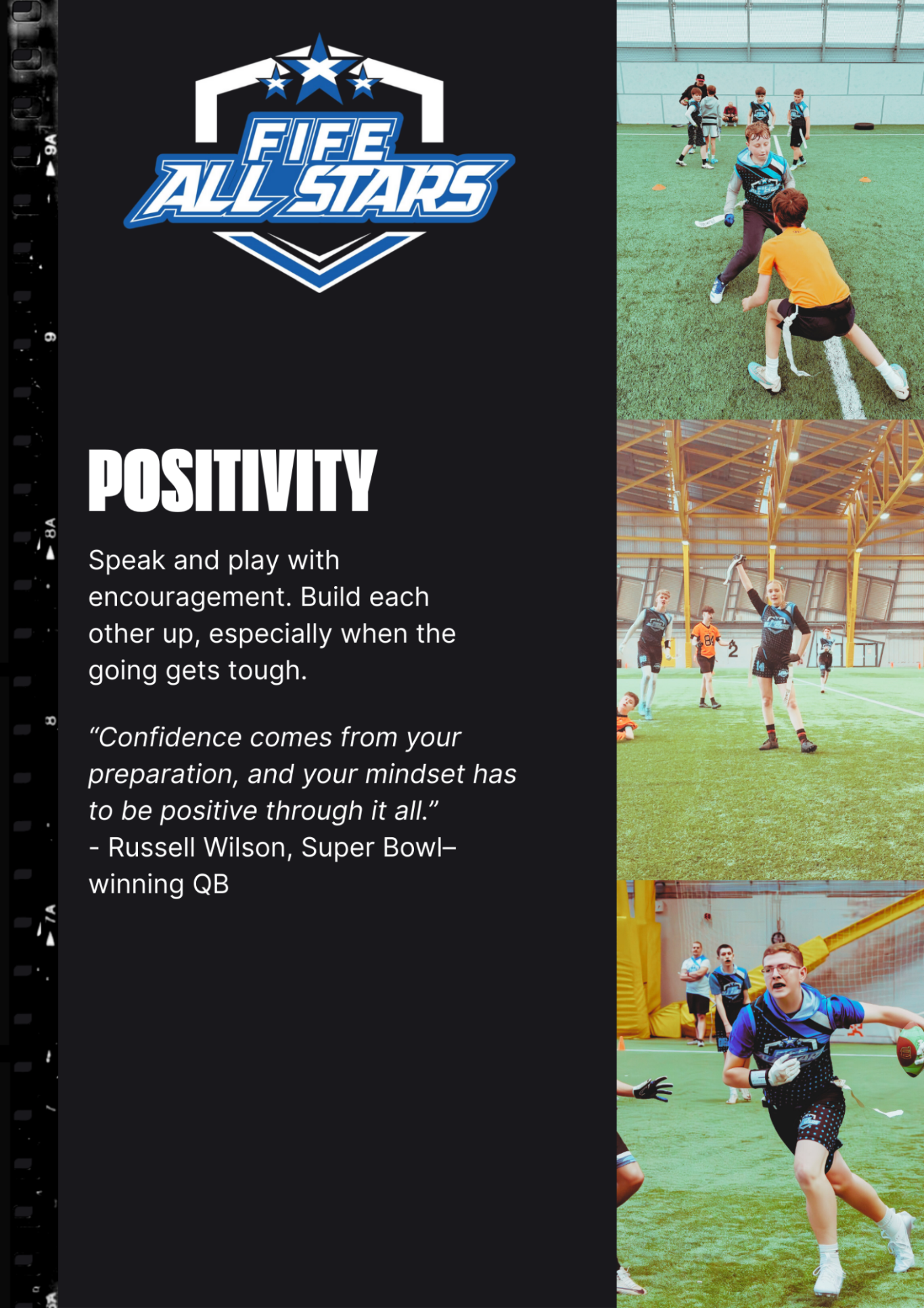 Fife All Stars logo, stating Positivity.