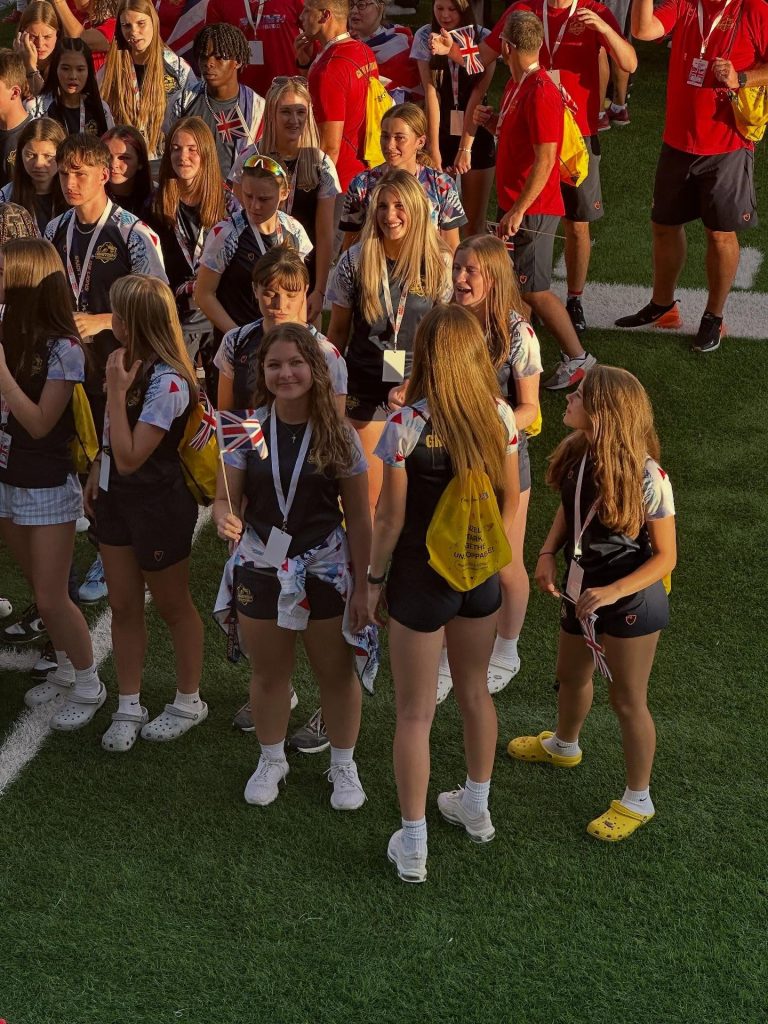 Fife All Stars players representing Team GB, in a Team GB group picture taken on the pitch.